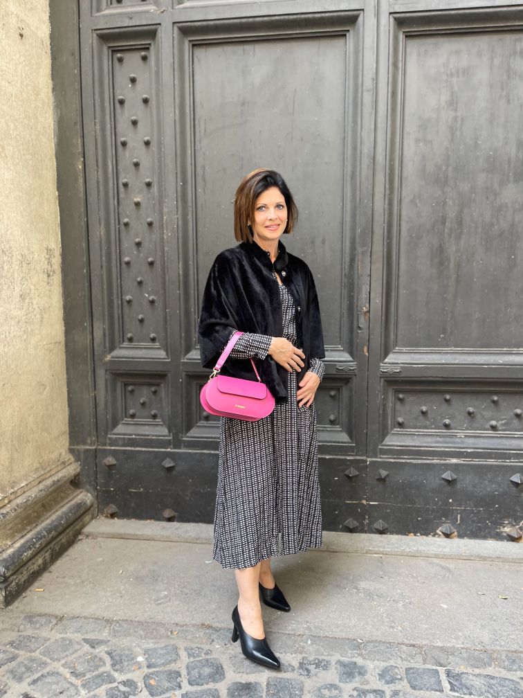 Rino&Pelle - Poncho Ecopelliccia Colore Nero
