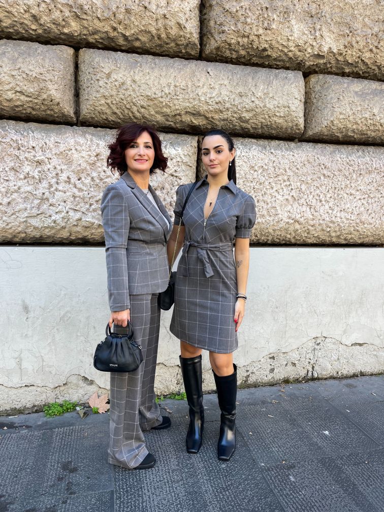 Rebeka Ross - Giacca Grigio Fantasia a Quadri