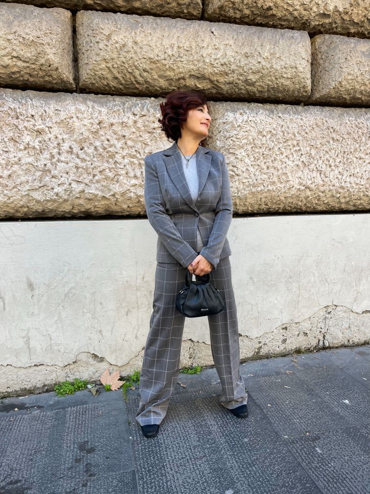 Rebeka Ross - Giacca Grigio Fantasia a Quadri