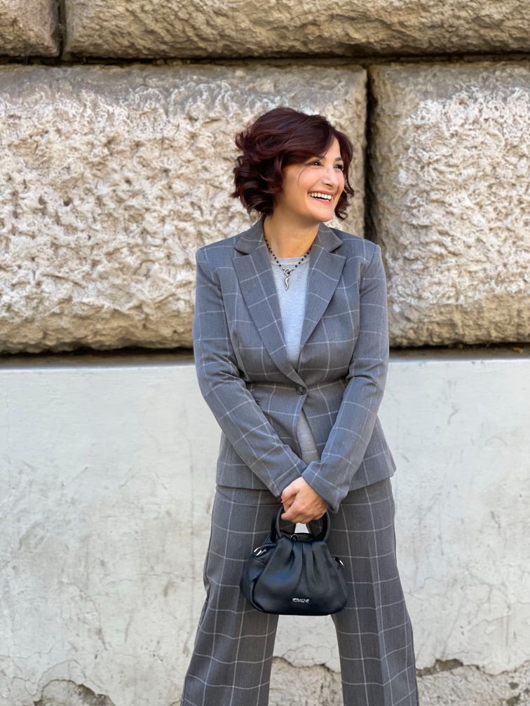 Rebeka Ross - Giacca Grigio Fantasia a Quadri