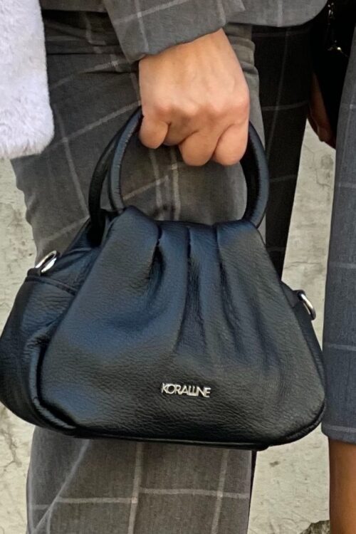 Koralline – Pochette Pelle Nera con Tracolla